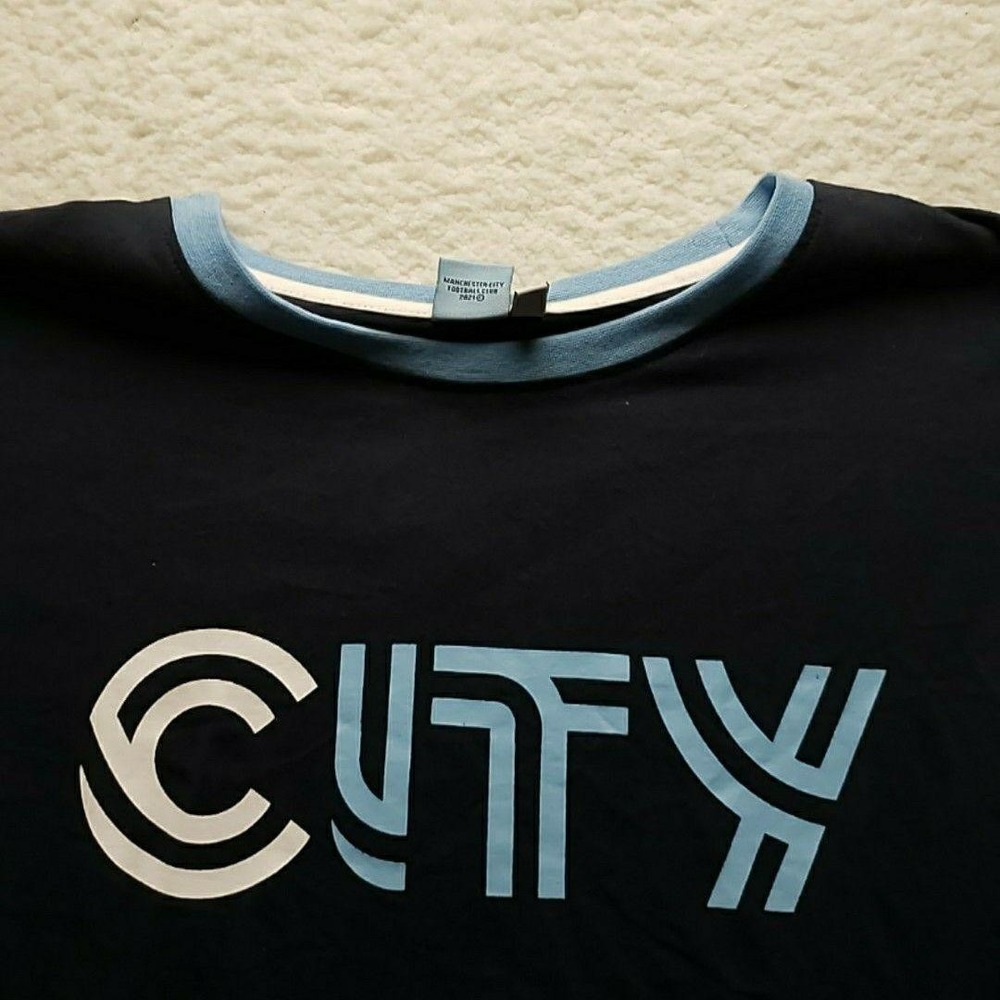 Manchester City Shirt Mens Medium Blue Soccer Official Merchandise Tee T-Shirt